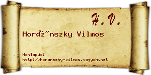 Horánszky Vilmos névjegykártya