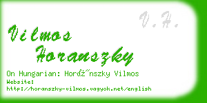 vilmos horanszky business card